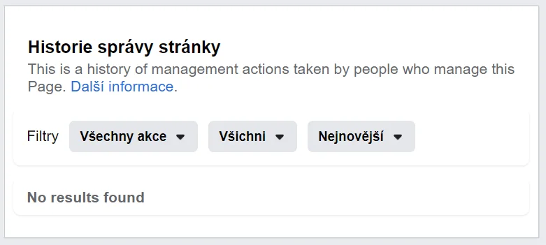Historie správy stránky
