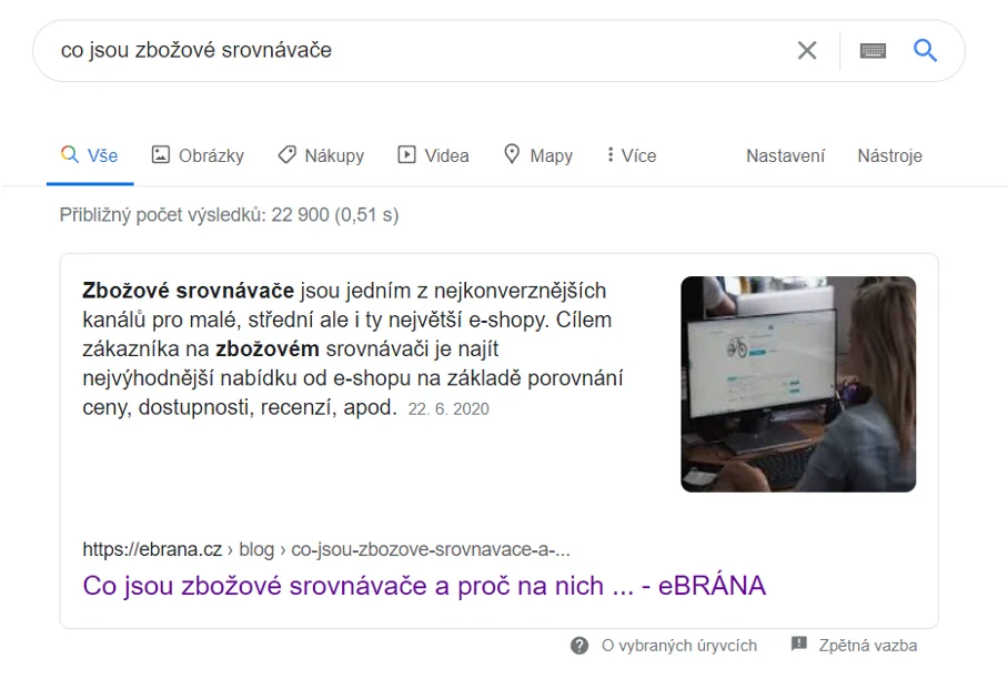Jak vypadá featured snipped