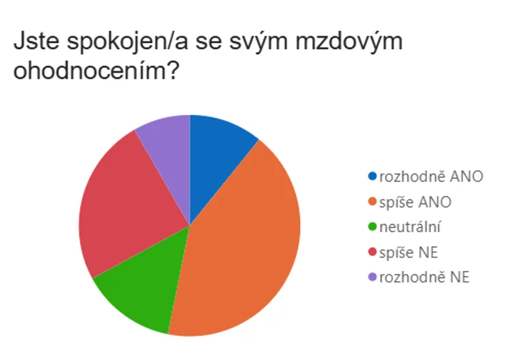 graf poměru lidí nespokojených se mzdou