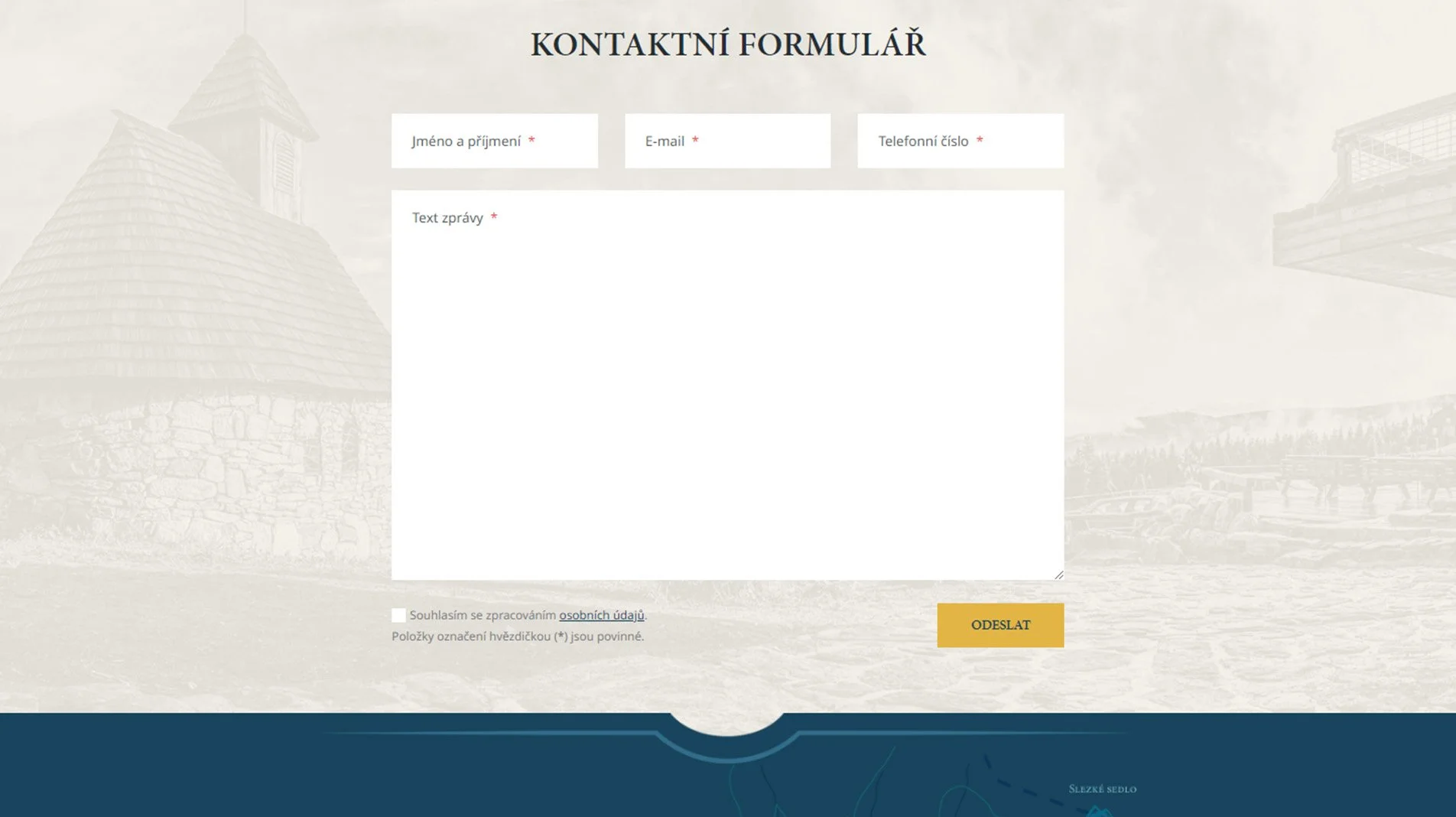 Kontaktní formulář na podstránkách